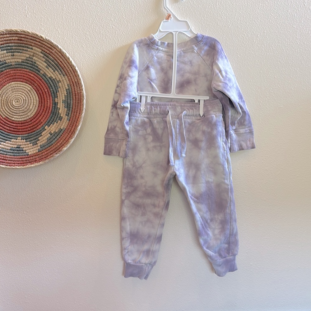 2T Cotton-On Kids light purple tye dye sweatsuit